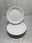 Renner Medaillon - Jogo de 6 pratos razos de mesa em porcelana com parreiras branca. Medindo 24,5cm de diâmetro. Com desgaste no friso prata.