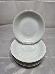 Renner - Jogo de 6 pratos fundos de massa, sopa em porcelana com parreiras brancas e friso prata. parreira Medindo 22cm de diâmetro. Com desgaste no friso.