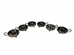 Conjunto para sobremesa composto por 6 tigelas em metal com banho de prata 90  peças elegantes para servir à mesa. Marcas do tempo. -dim- 8cm D.