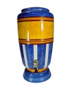 Pozzani - Filtro para água em cerâmica esmaltada com pintura policromada, utiliza duas velas , não inclusas — peça utilitária e decorativa de época. Marcas do tempo. -dim- 43cm A.Pozzani 