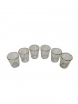 Conjunto de 6 copos pra chote com filetação dourada, marcas do tempo - dim - 6cm altura