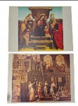 Reprodução da obra `Madona com o menino` de Rafael Sanzio e a impressão de `parabola das virgens sabias e das virgens loucas` de Jacopo Tintoretto -dim- 37x27