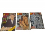Lote composto por 3 revistas `Manchete` edições 432, 546 e 607 -dim- 36x26