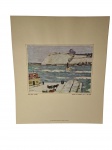 James W. Morrice | Reprodução da pintura `The Ferry` do renomado artista canadense James W. Morrice — obra de atmosfera poética e composição primorosa. Marcas do tempo. -dim- 32x38cm.