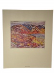 A. Y. Jackson | Reprodução da pintura `Algoma Lake` do renomado artista do Group of Seven A. Y. Jackson — paisagem de encantadora beleza natural canadense. Marcas do tempo. -dim- 32x38cm.