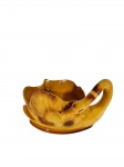 Vaso decorativo em cerâmica no formato de cisne, em tons de marrom. -dim- 18cm A.