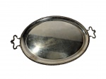 EBERLE | Bandeja oval espessurada a prata. -dim- 57x38cm.