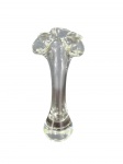 Magnífico Vaso solitário produzido em vidro.artístico com bordas onduladas . -dim- 17cm A.