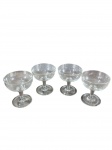 Lote com 4 taças coupe vintage em cristal. -dim- 10cm A.