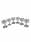 Lote com 6 taças coupe em demi-cristal com decoração floral -dim- 10cm A.