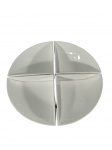 Petisqueira em porcelana branca dividida em 4 partes. -dim- 29cm D.