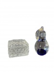 Pêra decorativa em vidro e porta-joias em cristal. -dim- Pêra 9cm A. Porta-joias 7x5x5cm.