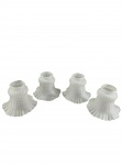 Lote com 4 mangas para luminária produzidas em vidro branco com babados nas bordas. -dim- 10cm A.