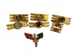 Conjunto com 7 broches da Aeronáutica. -dim- 3cm