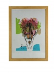 Quadro com impressão `Jambo da Índia`. -dim- 32x43cm.