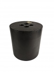 Balde de gelo cilíndrico preto produzido em plástico preto com interior de metal. Marcas do tempo. -dim- 22x22cm.