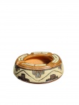Cinzeiro marajoaraproduzido em ceramica. -dim- 12x5cm.
