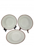 Vista Alegre - Conjunto com 3 pratos fundos produzidos em porcelana portuguesa , 1 com bicado imperceptível. -dim- 24cm D