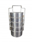 Marmiteiro vintage produzido em alumínio da marca Almar. Possui 5 marmitas. Marcas do tempo. -dim- 37cm A.