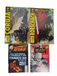 Lote composto por 4 revistinhas DC: 2 Coruja `Antes de Watchmen` (edições 1 e 3), 1 Novos Titãs edição 119 e 1 Batman – O Desenho da TV edição 4 — conjunto de grande apelo para apreciadores dos quadrinhos DC. Marcas do tempo. -dim- 13x19cm (menor).