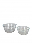 Marinex | Lote composto por 2 tigelas produzidas em vidro. Marcas do tempo -dim- maior: 11x21cm (a/d).