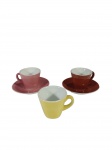 Barão do Rio Branco - Conjunto de cerâmica contendo 3 xícaras de café e 2 pires. -dim- xícaras 5cm a / pires 10,5cm d.