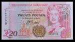 Cédula Estrangeira, GUERNSEY,  Valor 20 Pounds, Data 1996, Flor de Estampa.
