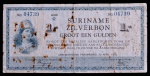 Rara Cédula Estrangeira, SURINAME, Valor Gulden, Data 30/04/1942, Bem Conservada.