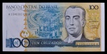 Rara Cédula Brasileira, Valor 100 Cruzados, Série A3048...., Período de Circulação 1986, com as Assinaturas Maílson F. da Nóbrega / Elmo Camões, Soberba/FE.
