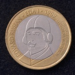 Moeda Estrangeira, ESLOVÊNIA, Valor 3 Euros, Ano 2009, Bimetálica, Flor de Cunho.