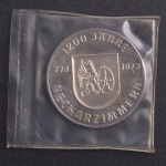 Medalha Comemorativa, 1200 Anos do Município Alemão de Neckarzimmern -  773/1973, Flor de Cunho.