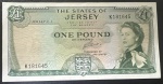 Cédula Estrangeira, JERSEY, Valor Pound, Ano 1963, Flor de Estampa.