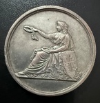 Medalha Comemorativa, Alemanha - Primeiro Festival Alemão de Ginástica em Paris,  Data 25 à 28 de Maio de 1865, Bronze Prateado, Diâmetro 42 mm, Muito Bem Conservada.