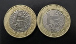 Moedas Brasileiras, Valor 1 Real, Anos 1998 e 1999, Bimetálicas, Soberbas.