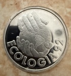 Medalha Comemorativa, SÉRIE ECOLOGIA 1992, Casa da Moeda do Brasil, Prata 999, Peso 35 g, Diâmetro 40 mm, Embalagem Original Lacrada, Proof - Flor de Cunho.