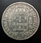 Moeda Brasileira, Colonial, Valor 640 Reis, Ano 1696, 2º Tipo - Coroa Estreita, Prata, Peso 19,32 g, Soberba.
