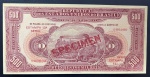 Raríssima Cédula Brasileira, República, Valor 500 Mil Reis, Emissão 1924, 13ª Estampa, Specimen, Flor de Estampa.