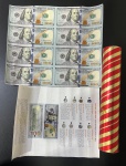 Folha sem Corte, Cédulas dos EUA, Valor 100 Dollars, Série 2009 A, com Folheto Explicativo, Flor de Estampas.