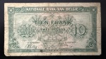 Cédula Estrangeira, BÉLGICA, Valor 10 Francos - 2 Belgas, Data 01/02/1943, Muito Bem Conservada.