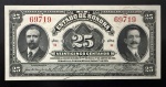 Cédula Estrangeira, MÉXICO - Revolucionária SONORA, Valor 25 Centavos, Data 01/01/1915, Flor de Estampa.