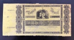 Cédula Brasileira, Império do Brasil, 3º Banco do Brasil, Caixa Filial de São Paulo, 1ª Série, Valor 10.000 Reis, Ano 1856, Cédulas Aproveitadas da Matriz com Super impressão, Período de Circulação 1856 a 1889, Uniface, Soberba.