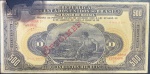 Raríssima Cédula Brasileira, SPECIMEN - 4º Banco do Brasil - 1ª Estampa - 1ª Série, Aproveitadas do Tesouro Nacional, Valor 500 Mil Reis, Data 1923, no Canto Esquerdo Faltando Pedaço e Queimada, Muito Difícil de Encontrar, Alta Cotação nos Catálogos Nacionais.