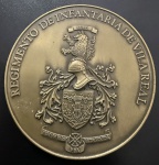 Medalha Comemorativa, Regimento de Infantaria de Vila Real - Infantes do Marão, Ano 1993 , Bronze, Diâmetro 90 mm, Flor de Cunho.