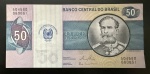 Cédula Brasileira, com Carimbo da Associação Brasileira de Numismática no 1º Centenário da República - 1889/1989, Valor 50 Cruzeiros, Efígie Marechal Deodoro da Fonseca, Flor de Estampa.