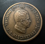 Medalha Comemorativa, Marechal J.B. Mascarenhas de Moraes - Homenagem do Clube Militar, Data 13/11/1883 - 17/09/1968, Bronze, Diâmetro 40 mm, Flor de Cunho.
