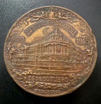 Medalha Comemorativa, D.Joaquim Arcoverde Cardeal Arcebispo do Rio de Janeiro - Jubileu Episcopal, Data 1890/26 de Outubro/1915, Gravador Girardet, Bronze, Diâmetro 50 mm, Flor de Cunho.