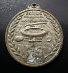 Medalha Comemorativa, Campeonato Mundial de Futebol - Brasil 1950 - Estádio Municipal Rio de Janeiro / Maracanã, Bronze Prateado, Muito Bem Conservado.