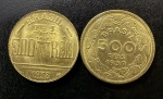 Moedas Brasileiras, Brasileiros Ilustres, Valor 500 Reis, Anos 1938 - Regente Feijó e 1939 - Machado de Assis, Bronze Alumínio, Flor de Cunhos.