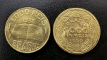 Moedas Brasileiras, Brasileiros Ilustres, Valor 1000 Reis, Anos 1938 - Anchieta e 1939 - Tobias Barreto, Bronze Alumínio, Flor de Cunhos.