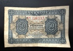 Cédula Estrangeira, República Democrática da ALEMANHA, Valor 50 Deutsche Notenbank, Ano 1948, Soberba.